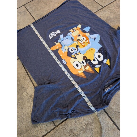 Bluey Family Graphic T-Shirt Men’s XL Blue Cotton Blend Short Sleeve Disney BBC - Picture 2 of 9